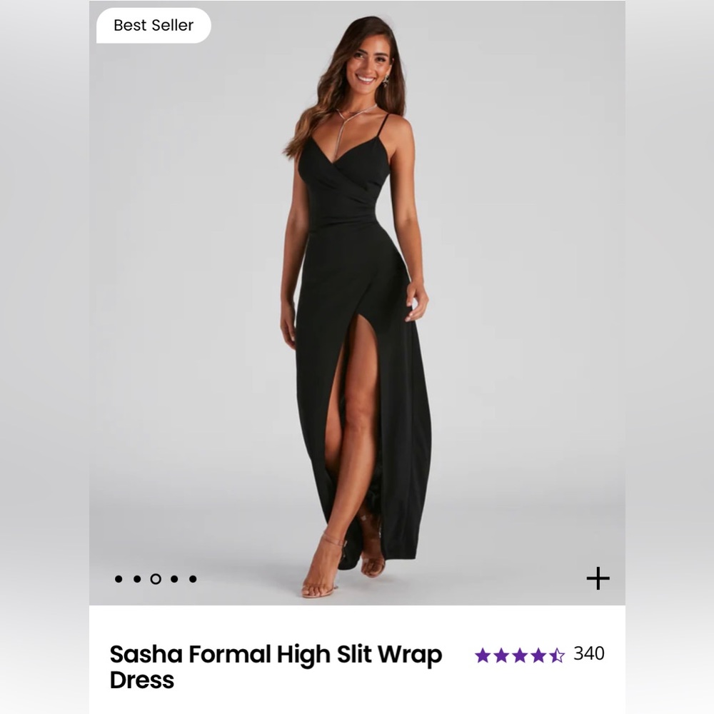 NWT Windsor Sasha Formal High Slit Wrap Dress, New, Medium